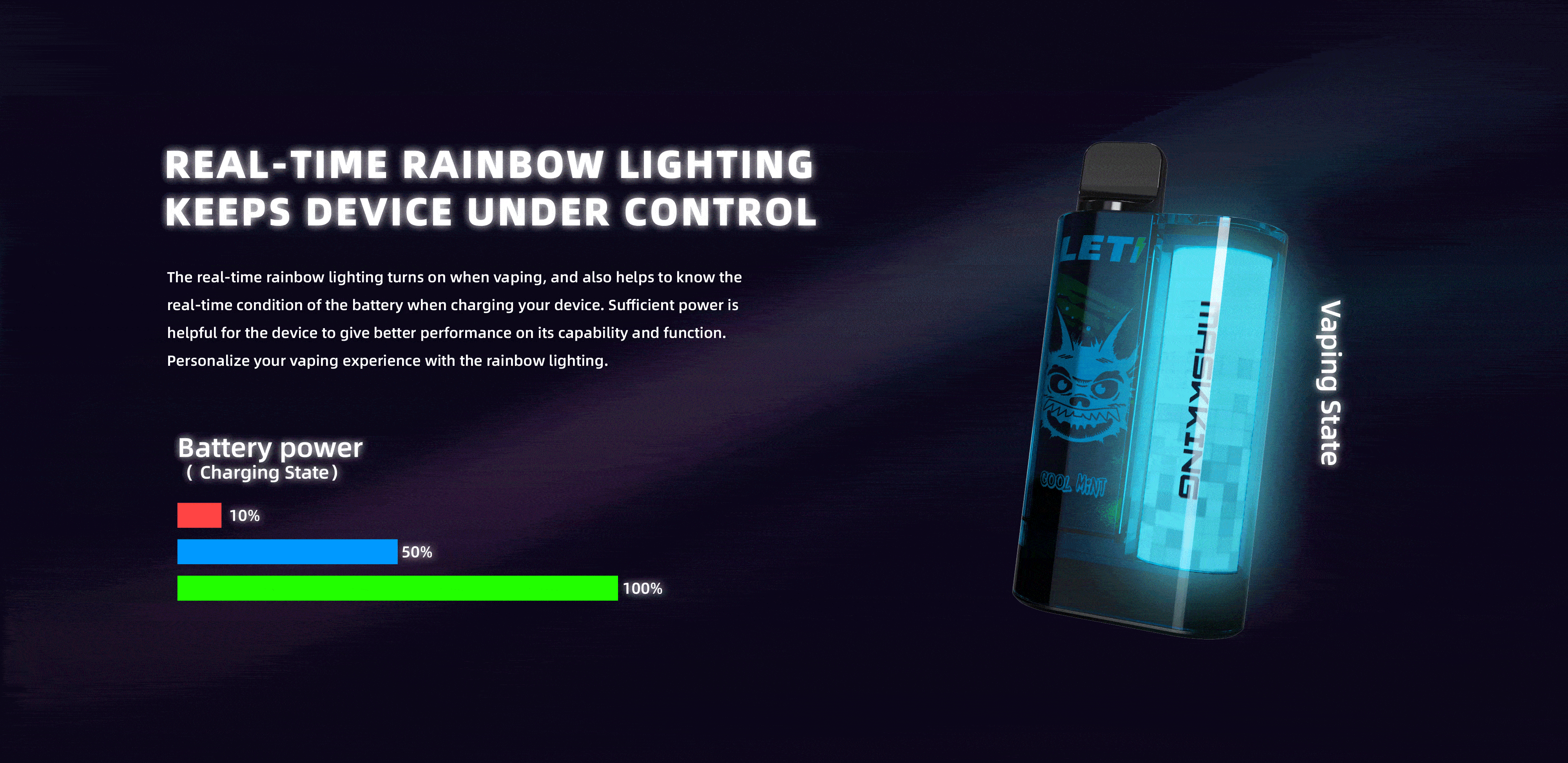 maskking leti rainbow lighting